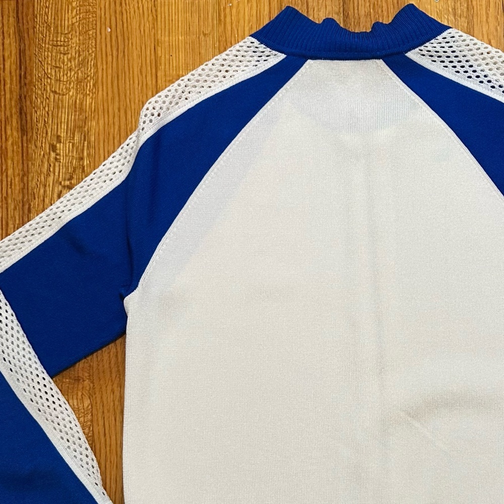 ST John’s royal Blue & White Knit Top Size P (#1) - Picture 8 of 12